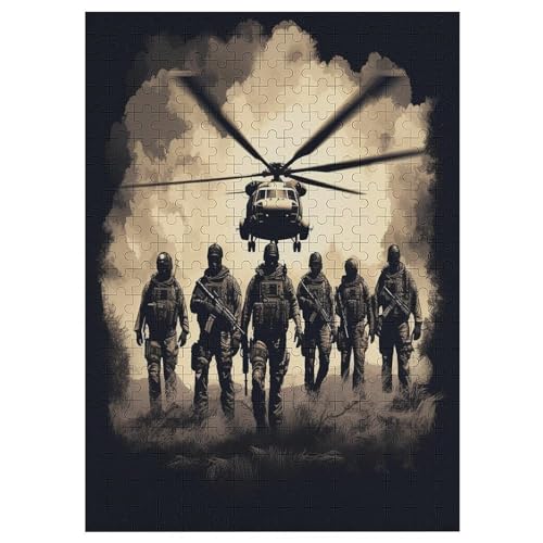 Hubschrauber 300 Teile Puzzles, Wood Craft, Hochwertiges Modernes Puzzle, DIY, Für Erwachsene Und Kinder Ab 12 Jahren, 42×30cm von HHCXX