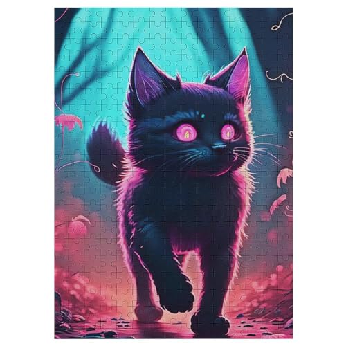 Katze 300 Teile Puzzle Für Erwachsene, Herausforderung Puzzles - Verringerter Druck Schwieriges Holzpuzzle Für Kinder 12+ 42×30cm von HHCXX
