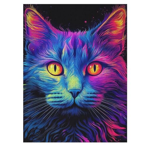 Katze 500 Teile Premium-Puzzles Für Erwachsene Kinder- Holzpuzzles Spaß Und Lernspiele - Perfekte Puzzle-Geschenke 55×41cm Katze 500 Teile Premium-Puzzles Für Erwachsene Kinder- Holzpuzzles Spaß Und Lernspiele - Perfekte Puzzle-Geschenke 55×41cm von HHCXX
