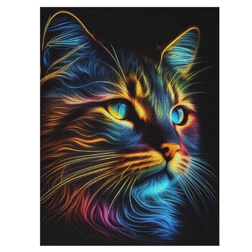 Katze 500 Teile Premium-Puzzles Für Erwachsene Kinder- Holzpuzzles Spaß Und Lernspiele - Perfekte Puzzle-Geschenke 55×41cm Katze 500 Teile Premium-Puzzles Für Erwachsene Kinder- Holzpuzzles Spaß Und Lernspiele - Perfekte Puzzle-Geschenke 55×41cm von HHCXX
