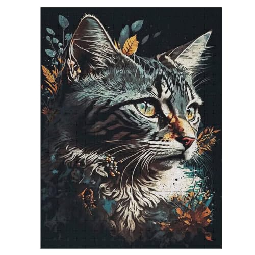 Katze Holzpuzzle Für Erwachsene Teenager Stress Abbauen Familien-Puzzlespiel Poster 500-teiliges Puzzle Kinder Lernspiel 55×41cm Katze Holzpuzzle Für Erwachsene Teenager Stress Abbauen Familien-Puzzlespiel Poster 500-teiliges Puzzle Kinder Lernspiel 55×41cm von HHCXX