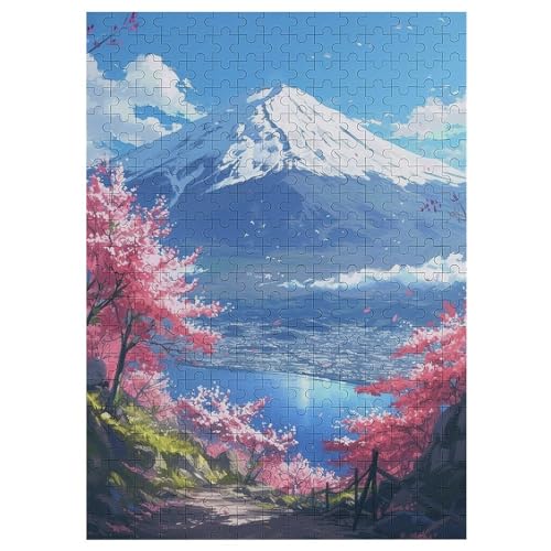 Kirschbaumkunst Japan Puzzles 300 Teile Erwachsener Kniffel Spaß, Holzpuzzle Kinder Erwachsene, Impossible Puzzle Schwer 42×30cm von HHCXX