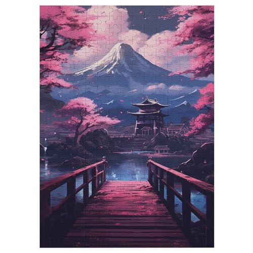 Kirschbaumkunst Japan Puzzles 300 Teile Erwachsener Kniffel Spaß, Holzpuzzle Kinder Erwachsene, Impossible Puzzle Schwer 42×30cm von HHCXX