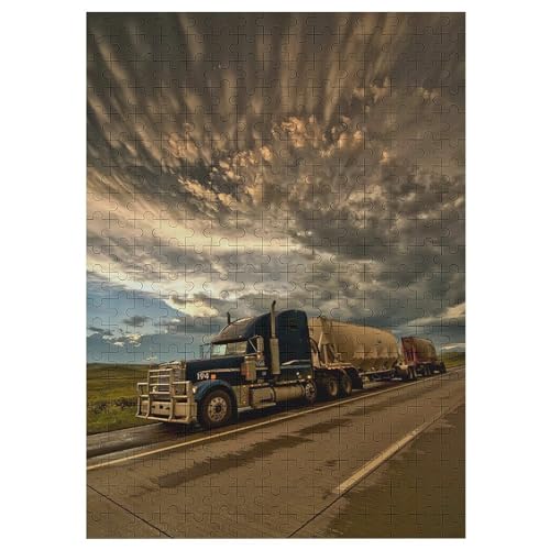 LKW 300 Teile Holzpuzzle,einzigartiges Puzzle, Geschenk Für Erwachsene,Familienspiel,Herausforderungsaktivität,42×30cm von HHCXX