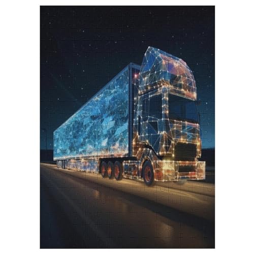 LKW Puzzles 300 Teile Erwachsener Kniffel Spaß Für Die Ganze Familie, Holzpuzzle Kinder Erwachsene, Impossible Puzzle Schwer 42×30cm von HHCXX
