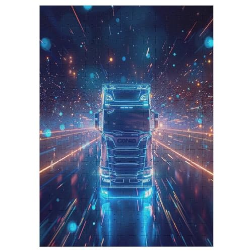 Puzzle Für Erwachsene, 300 Teile, LKW, Holzpuzzle, Geburtstagsgeschenke, Puzzle Wanddekoration 42×30cm von HHCXX