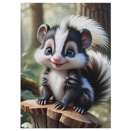 Puzzle Für Erwachsene, 300 Teile, Stinktier, Holzpuzzle, Geburtstagsgeschenke, Puzzle Wanddekoration 42×30cm von HHCXX