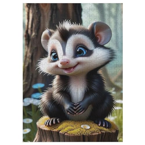 Puzzle Für Erwachsene, Stinktier Puzzles, 300-teiliges Holzpuzzle, Geeignet Für Erwachsene Und Kinder Ab 12 Jahren, Tolles Geschenk 42×30cm von HHCXX