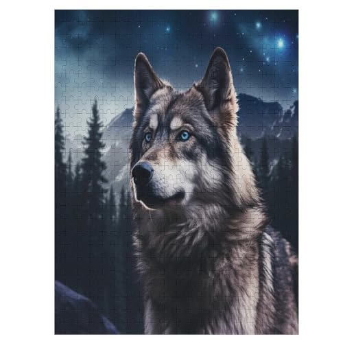 Puzzle Für Erwachsene, Wolf, 500 Puzzleteile Für Kinder, Holzpuzzles, Geeignet Für Erwachsene Lernspiel, 55×41cm von HHCXX