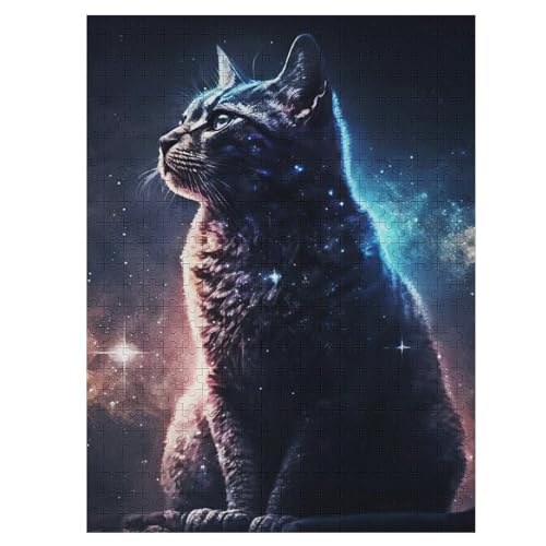 Puzzles Für Erwachsene Katze, 500 Teile, Puzzle Aus Holz Für Erwachsene Und Kinder Ab 12 Jahren, Lernspielzeug 55×41cm von HHCXX