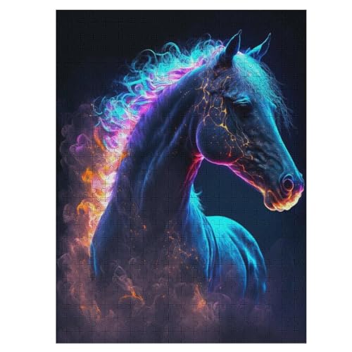 Tier-Horse-Galaxie 500 Teile Puzzles Für Erwachsene,Holzpuzzle - Verringerter Druck Schwieriges Unmögliche Puzzle Für Erwachsene 12+ Kinder 55×41cm Tier-Horse-Galaxie 500 Teile Puzzles Für Erwachsene,Holzpuzzle - Verringerter Druck Schwieriges Unmögliche Puzzle Für Erwachsene 12+ Kinder 55×41cm von HHCXX