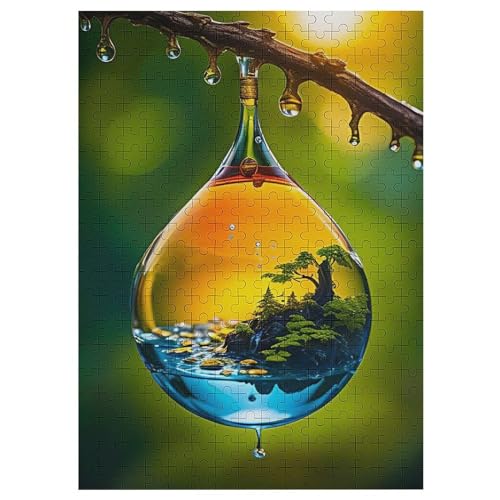 Wassertropfen 300 Teile Premium-Puzzles Für Erwachsene Kinder- Holzpuzzles Spaß Und Lernspiele - Perfekte Puzzle-Geschenke 42×30cm von HHCXX