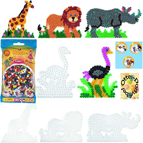 HHO Bügelperlen-Bastel-Set midi - Tiere #10: 4 Stiftplatten + ca. 1000 Perlen, Vollton, Farbe gemischt, Kunststoff, Rund, Bastel-Set HHO Bügelperlen-Bastel-Set midi - Tiere #10: 4 Stiftplatten + ca. 1000 Perlen, Vollton, Farbe gemischt, Kunststoff, Rund, Bastel-Set von HHO