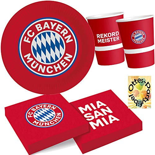HHO FC-Bayern-München-Party-Set für 16 Fußballfans 52tlg. Teller Becher Servietten von HHO