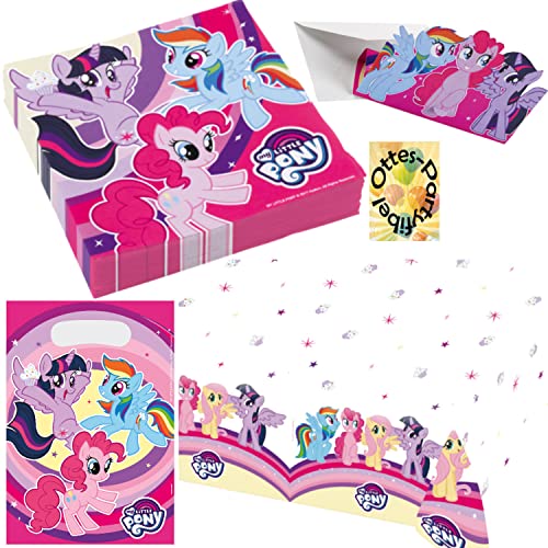 HHO My Little Pony Deko-Set 53tlg. für 16 Gäste Servietten Tischdecke Tüten Einladung von HHO
