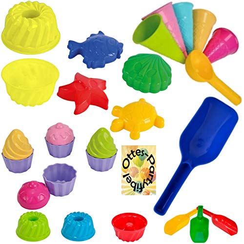 HHO Sandspielzeug: 4 Sandförmchen + 1 Kuchen-Sandform + 5 Eistüten + 1 Portionierer + 8tlg. Cup Cake + 1 Mehlschaufel Sandförmchen Sandkasten HHO Sandspielzeug: 4 Sandförmchen + 1 Kuchen-Sandform + 5 Eistüten + 1 Portionierer + 8tlg. Cup Cake + 1 Mehlschaufel Sandförmchen Sandkasten von HHO