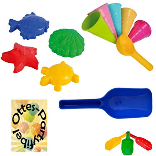 HHO Sandspielzeug: 4 Sandförmchen + 5 Eistüten + 1 Portionierer + 2 Sandschaufel Sandkasten Kindergarten HHO Sandspielzeug: 4 Sandförmchen + 5 Eistüten + 1 Portionierer + 2 Sandschaufel Sandkasten Kindergarten von HHO