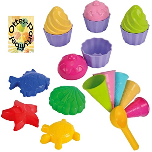 HHO Sandspielzeug: 4 Sandförmchen + 5 Eistüten + 1 Portionierer + 8tlg. Cup Cake Set Sandkasten HHO Sandspielzeug: 4 Sandförmchen + 5 Eistüten + 1 Portionierer + 8tlg. Cup Cake Set Sandkasten von HHO