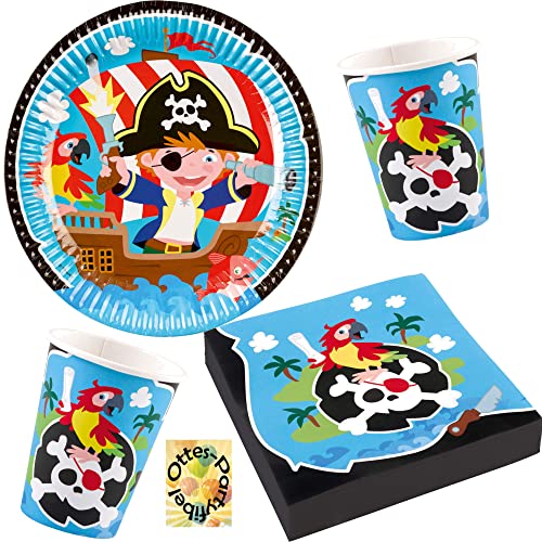 Pirat-Seeräuber-Pirates-Party-Set 36tlg. - für 8 Gäste Servietten Teller Becher Pirat-Seeräuber-Pirates-Party-Set 36tlg. - für 8 Gäste Servietten Teller Becher von HHO
