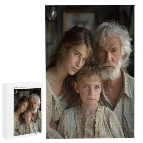 Personalisiertes Fotopuzzle, Puzzle Selbst Gestalten, Holzpuzzle mit Eigenem Foto Puzzle Personalisiert Fotopuzzle Geschenk, Individuelles Geschenke für Oma, Kinder, Mutter, Familie (1000 Teile) c-79 von HHQGOUYG