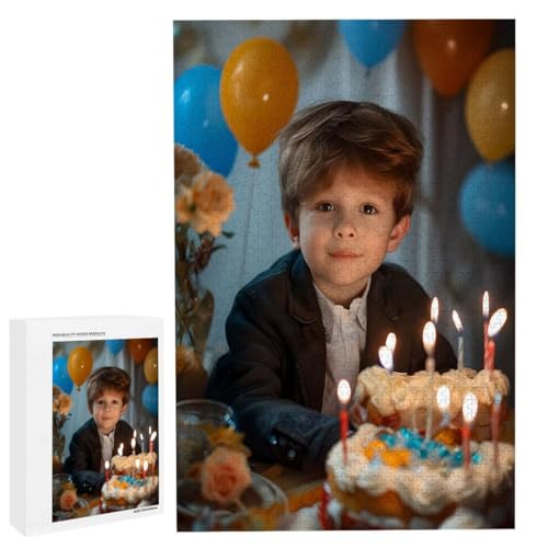 Personalisiertes Fotopuzzle, Puzzle Selbst Gestalten, Holzpuzzle mit Eigenem Foto Puzzle Personalisiert Fotopuzzle Geschenk, Individuelles Geschenke für Oma, Kinder, Mutter, Familie (1000 Teile) c-103 von HHQGOUYG