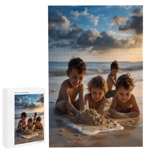 Personalisiertes Fotopuzzle, Puzzle Selbst Gestalten, Holzpuzzle mit Eigenem Foto Puzzle Personalisiert Fotopuzzle Geschenk, Individuelles Geschenke für Oma, Kinder, Mutter, Familie (120 Teile) c-175 von HHQGOUYG