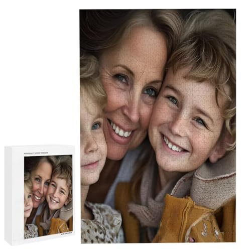 Personalisiertes Fotopuzzle, Puzzle Selbst Gestalten, Holzpuzzle mit Eigenem Foto Puzzle Personalisiert Fotopuzzle Geschenk, Individuelles Geschenke für Oma, Kinder, Mutter, Familie (3000 Teile) c-160 von HHQGOUYG