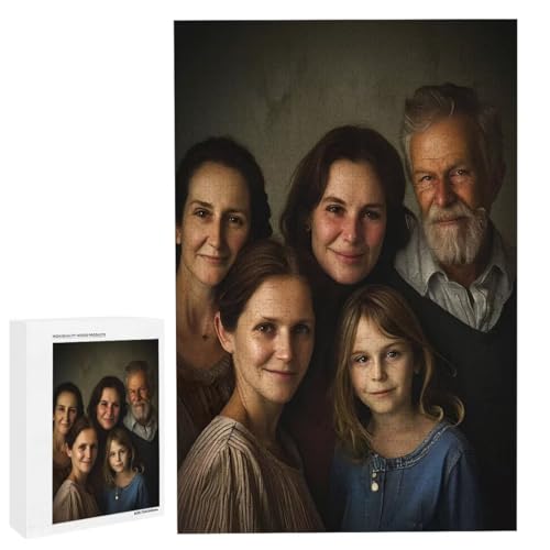 Personalisiertes Fotopuzzle, Puzzle Selbst Gestalten, Holzpuzzle mit Eigenem Foto Puzzle Personalisiert Fotopuzzle Geschenk, Individuelles Geschenke für Oma, Kinder, Mutter, Familie (5000 Teile) c-126 von HHQGOUYG