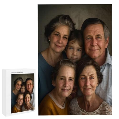Personalisiertes Fotopuzzle, Puzzle Selbst Gestalten, Holzpuzzle mit Eigenem Foto Puzzle Personalisiert Fotopuzzle Geschenk, Individuelles Geschenke für Oma, Kinder, Mutter, Familie (5000 Teile) c-140 von HHQGOUYG