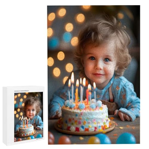 Personalisiertes Fotopuzzle, Puzzle Selbst Gestalten, Holzpuzzle mit Eigenem Foto Puzzle Personalisiert Fotopuzzle Geschenk, Individuelles Geschenke für Oma, Kinder, Mutter, Familie (5000 Teile) c-98 von HHQGOUYG