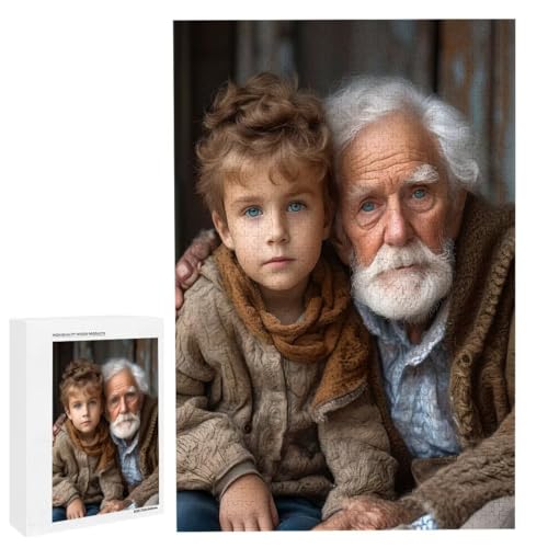 Personalisiertes Fotopuzzle, Puzzle Selbst Gestalten, Holzpuzzle mit Eigenem Foto Puzzle Personalisiert Fotopuzzle Geschenk, Individuelles Geschenke für Oma, Kinder, Mutter, Familie (5000 Teile) c-198 von HHQGOUYG