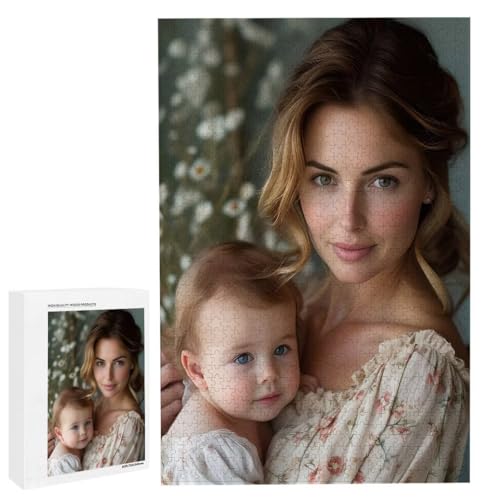 Personalisiertes Fotopuzzle, Puzzle Selbst Gestalten, Holzpuzzle mit Eigenem Foto Puzzle Personalisiert Fotopuzzle Geschenk, Individuelles Geschenke für Oma, Kinder, Mutter, Familie (6000 Teile) c-61 von HHQGOUYG