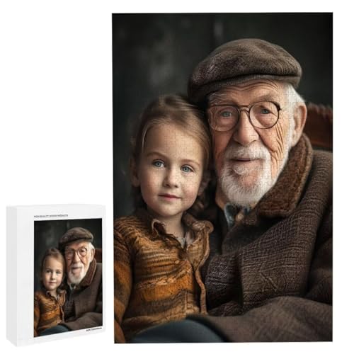 Personalisiertes Fotopuzzle, Puzzle Selbst Gestalten, Holzpuzzle mit Eigenem Foto Puzzle Personalisiert Fotopuzzle Geschenk, Individuelles Geschenke für Oma, Kinder, Mutter, Familie (6000 Teile) c-195 von HHQGOUYG