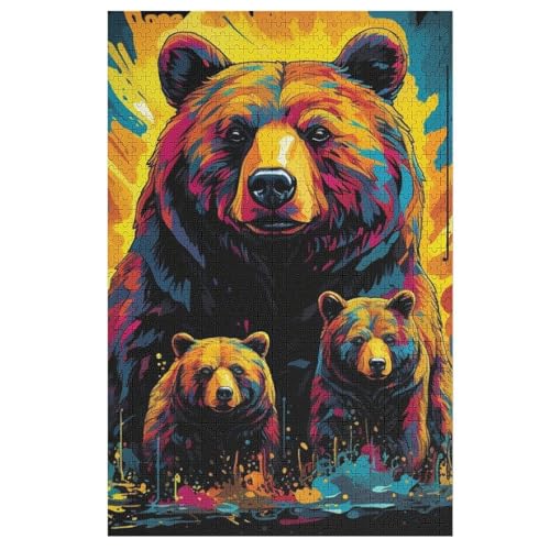 Bär Puzzle 1000 Teile, Holzpuzzle Für Erwachsene Kinder, Impossible Puzzles, Geschicklichkeitsspiel Für Die Ganze Familie 78×53cm Bär Puzzle 1000 Teile, Holzpuzzle Für Erwachsene Kinder, Impossible Puzzles, Geschicklichkeitsspiel Für Die Ganze Familie 78×53cm von HHXXXHH