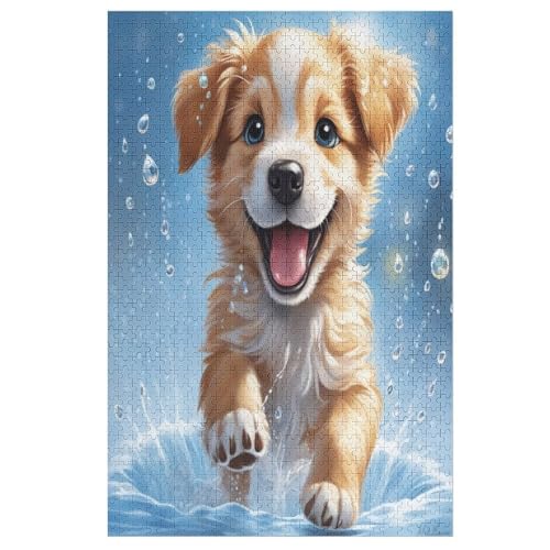 Cute Dog Puzzle 1000 Teile, Holzpuzzle Für Erwachsene Kinder, Impossible Puzzles, GesKükenlichkeitsspiel Für Die Ganze Familie 78×53cm von HHXXXHH
