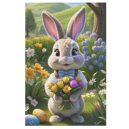 Cute Kaninchen -Puzzle, 1000 Teile,Holzpuzzle Für Erwachsene Kinder, Lustiges Spielzeug, Denkspiel, Bildungsspiel, 78×53cm Cute Kaninchen -Puzzle, 1000 Teile,Holzpuzzle Für Erwachsene Kinder, Lustiges Spielzeug, Denkspiel, Bildungsspiel, 78×53cm von HHXXXHH