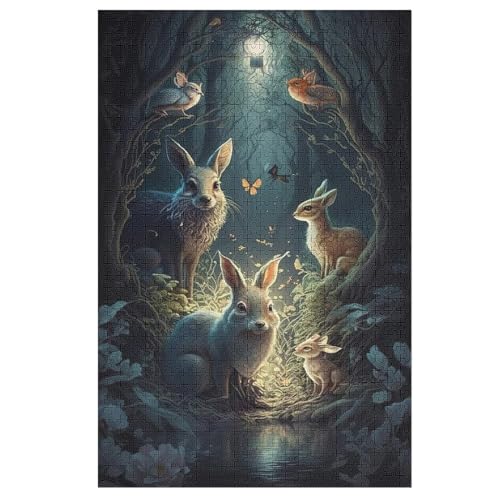 Cute Kaninchen Puzzle 1000 Teile, Holzpuzzle Herausforderndes Geschicklichkeitsspiel Für Die Ganze Familie, Kinder Erwachsenenpuzzle Ab 12 Jahren 78×53cm Cute Kaninchen Puzzle 1000 Teile, Holzpuzzle Herausforderndes Geschicklichkeitsspiel Für Die Ganze Familie, Kinder Erwachsenenpuzzle Ab 12 Jahren 78×53cm von HHXXXHH