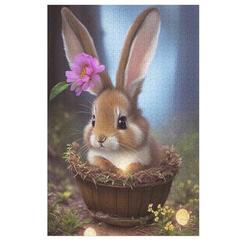 Cute Kaninchen Puzzle Für Erwachsene 1000 Teile Premium Recyceltes Brett Zum Lernen, Lernspielzeug, Familienspiele Kinder Holzpuzzle 78×53cm Cute Kaninchen Puzzle Für Erwachsene 1000 Teile Premium Recyceltes Brett Zum Lernen, Lernspielzeug, Familienspiele Kinder Holzpuzzle 78×53cm von HHXXXHH