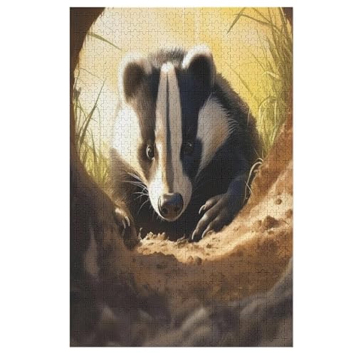 Dachs Holzpuzzle 1000 Teile Klassische Puzzles Erwachsene Kinder Puzzle DIY Kit Holzspielzeug Einzigartiges Geschenk 78×53cm Dachs Holzpuzzle 1000 Teile Klassische Puzzles Erwachsene Kinder Puzzle DIY Kit Holzspielzeug Einzigartiges Geschenk 78×53cm von HHXXXHH