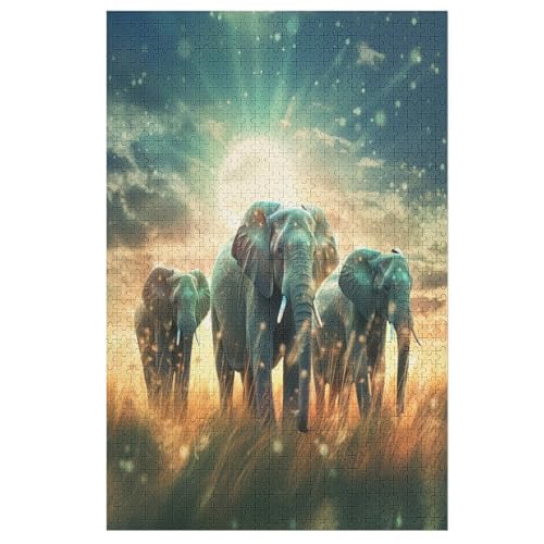 ElefAnts Puzzle 1000 Teile, Holzpuzzle Für Erwachsene Kinder, Impossible Puzzles, Geschicklichkeitsspiel Für Die Ganze Familie 78×53cm ElefAnts Puzzle 1000 Teile, Holzpuzzle Für Erwachsene Kinder, Impossible Puzzles, Geschicklichkeitsspiel Für Die Ganze Familie 78×53cm von HHXXXHH