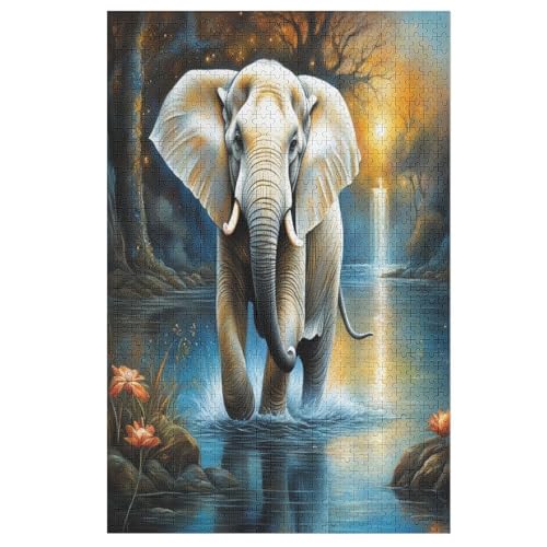 Elefant Holzpuzzle 1000 Teile, Knobelspiele Für Erwachsene, Teenager, Puzzles Unmögliche - Kinder Puzzle Zimmer Deko 78×53cm Elefant Holzpuzzle 1000 Teile, Knobelspiele Für Erwachsene, Teenager, Puzzles Unmögliche - Kinder Puzzle Zimmer Deko 78×53cm von HHXXXHH