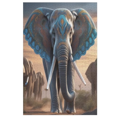 Elefant Puzzle 1000 Teile, Holzpuzzle Herausforderndes Geschicklichkeitsspiel Für Die Ganze Familie, Kinder Erwachsenenpuzzle Ab 12 Jahren 78×53cm Elefant Puzzle 1000 Teile, Holzpuzzle Herausforderndes Geschicklichkeitsspiel Für Die Ganze Familie, Kinder Erwachsenenpuzzle Ab 12 Jahren 78×53cm von HHXXXHH