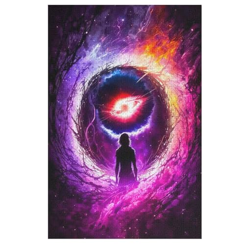 Für Erwachsene 1000-Teiliges Schwarzes Loch -Puzzles, Holzbrett-Puzzle, Für Kinder, Geschenke, 78×53cm von HHXXXHH