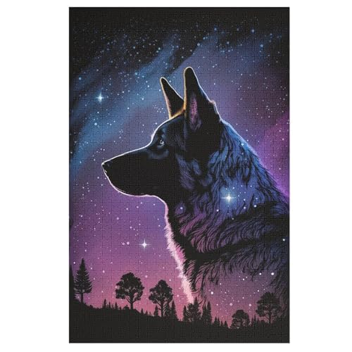 Holzpuzzles 1000 Teile Deutscher Schäferhund -Puzzle Für Jungen Und Mädchen, Schwierigkeitsgrad, Lernspiele, Familienspielzeug 78×53cm Holzpuzzles 1000 Teile Deutscher Schäferhund -Puzzle Für Jungen Und Mädchen, Schwierigkeitsgrad, Lernspiele, Familienspielzeug 78×53cm von HHXXXHH