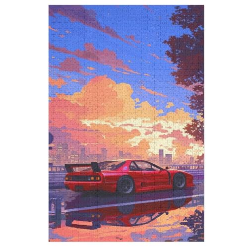 Holzpuzzles 1000 Teile Sportwagen -Puzzle Für Jungen Und Mädchen, Schwierigkeitsgrad, Lernspiele, Familienspielzeug 78×53cm von HHXXXHH