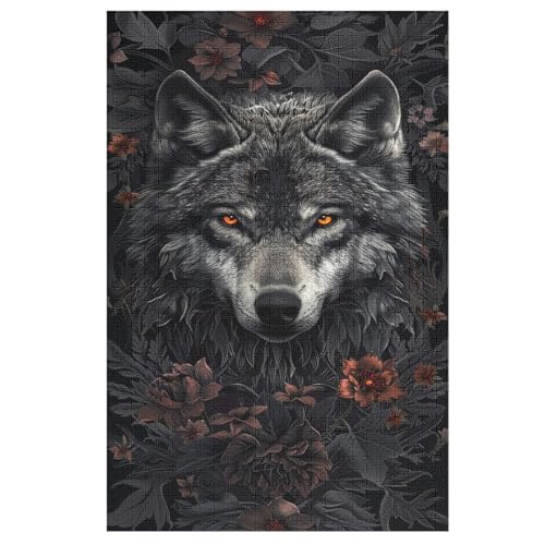 Holzpuzzles 1000 Teile Wolf -Puzzle Für Jungen Und Mädchen, Schwierigkeitsgrad, Lernspiele, Familienspielzeug 78×53cm von HHXXXHH