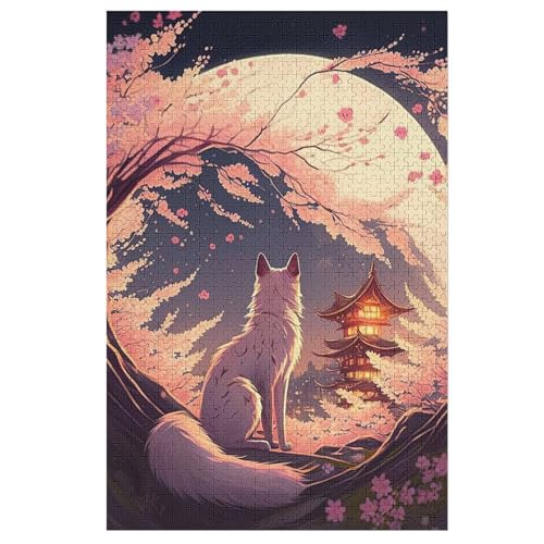 Kirsche Tree Japan Art Puzzles 1000 Teile Erwachsener Kniffel Spaß Für Die Ganze Familie, Holzpuzzle Kinder Erwachsene, Impossible Puzzle Schwer 78×53cm von HHXXXHH