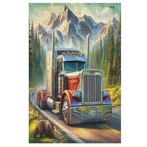 LKW Holzpuzzle 1000 Teile Klassische Puzzles Erwachsene Kinder Puzzle DIY Kit Holzspielzeug Einzigartiges Geschenk 78×53cm LKW Holzpuzzle 1000 Teile Klassische Puzzles Erwachsene Kinder Puzzle DIY Kit Holzspielzeug Einzigartiges Geschenk 78×53cm von HHXXXHH
