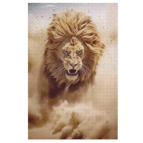 Löwe Holzpuzzle 1000 Teile Klassische Puzzles Erwachsene Kinder Puzzle DIY Kit Holzspielzeug Einzigartiges Geschenk 78×53cm von HHXXXHH
