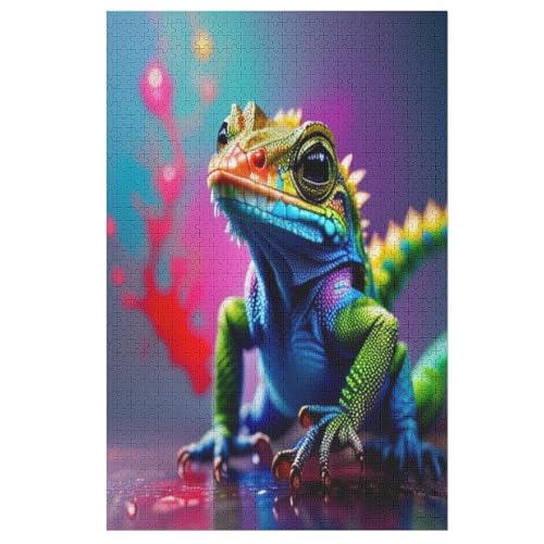 Puzzle Chamäleon, 1000 Puzzleteile Für Kinder, Holzpuzzles, Geeignet Für Erwachsene Lernspiel, 78×53cm von HHXXXHH